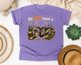 So God Made A Dad graphic tee in Violet