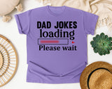 Dad Jokes Loading Please Wait White graphic tee in Violet