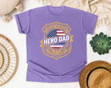 Police Officer Hero Dad graphic tee in Violet