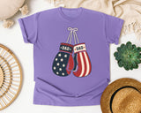 Patriotic Dad Boxing Gloves graphic tee in Violet