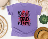 Best Dad Ever White graphic tee in Violet
