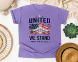 United We Stand Happy 4th Of July Grey 2 graphic tee in Violet