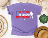 The Father The Legend The Veteran graphic tee in Violet