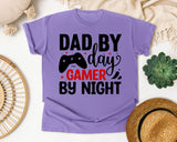 Dad By Day Gamer By Night White graphic tee in Violet