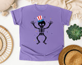 Patriotic Skeleton Dancing graphic tee in Violet