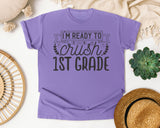 I'm Ready To Crush 1st Grade Grey graphic tee in Violet