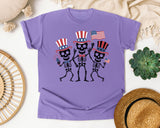 Three Skeletons With Flags graphic tee in Violet