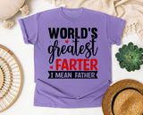 World's Greatest Farter I Mean Father graphic tee in Violet