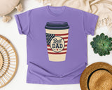 Best Dad Coffee Cup graphic tee in Violet