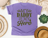 My Daddy Is My Hero Brown 2 graphic tee in Violet