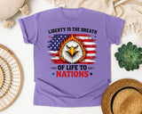 Liberty Is The Breath Of Life To Nations Grey graphic tee in Violet