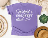 World's Greatest Dad Classic graphic tee in Violet