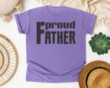 Proud Father White graphic tee in Violet