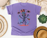 Celebrating Patriotic Skeleton graphic tee in Violet