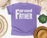 Proud Father White 2 graphic tee in Violet