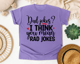 Dad Jokes I Think You Mean Rad Jokes graphic tee in Violet