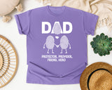 Dad Protector Provider Friend Hero White graphic tee in Violet