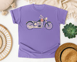 Patriotic Motorcycle graphic tee in Violet