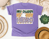My Daddy Is My Hero White graphic tee in Violet