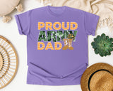 Proud Army Dad graphic tee in Violet