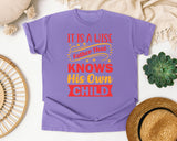 It Is A Wise Father That Knows His Own Child Red graphic tee in Violet