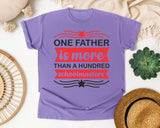 One Father Is More Than A Hundred Schoolmasters White 2 graphic tee in Violet