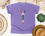 Patriotic Spark Plug graphic tee in Violet