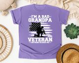 I'm A Bad Grandpa And Veteran Nothing Scares Me graphic tee in Violet