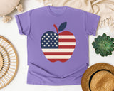 Patriotic Flag Apple graphic tee in Violet