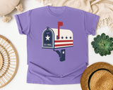 Patriotic US Mail Box graphic tee in Violet