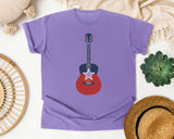 Patriotic Acoustic Guitar graphic tee in Violet