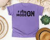 Papa Mode On Black graphic tee in Violet
