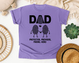 Dad Protector Provider Friend Hero White 2 graphic tee in Violet