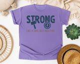 Strong Like A Dad But Mightier Navy graphic tee in Violet