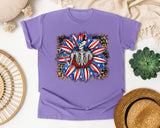 Patriotic Skeleton Sunflower graphic tee in Violet