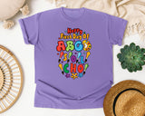 Happy First Day Of School Colorful graphic tee in Violet