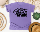 Hello First Grade graphic tee in Violet