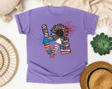 Love Patriotic Sunflower graphic tee in Violet