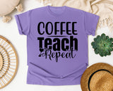 Coffee Teach Repeat Bold graphic tee in Violet