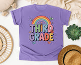 Third Grade Rainbow Butterfly Graphic Tee graphic tee in Violet