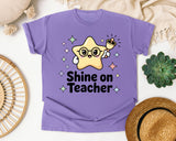 Shine On Teacher graphic tee in Violet