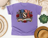 USA 250 Years Of Freedom graphic tee in Violet