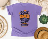 Best Dad Ever Full Time Hero Part Time Sleeper Grey graphic tee in Violet