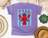 Patriotic Lobster Martini graphic tee in Violet