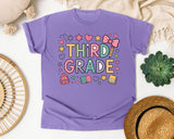 Third Grade Bow Doodles Graphic Tee graphic tee in Violet