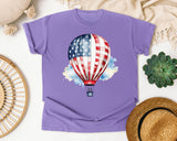 Flag Hot Air Balloon graphic tee in Violet