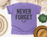 Never Forget Navy graphic tee in Violet