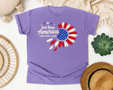 God Bless America Land That I Love Red graphic tee in Violet