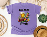 Beer Meat Repeat Brown graphic tee in Violet