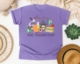 Busy Doing Cool Teacher Stuff graphic tee in Violet